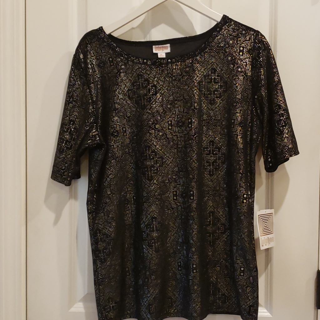 New Lularoe Women's Luxe Black Velvet Gigi Style Top Sz Xl Nwt